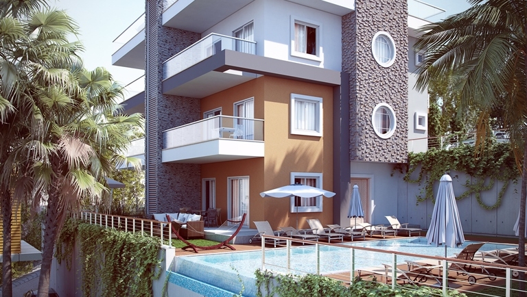 KIWI Sunset villa is a new residential complex located in Kargicak Alanya.