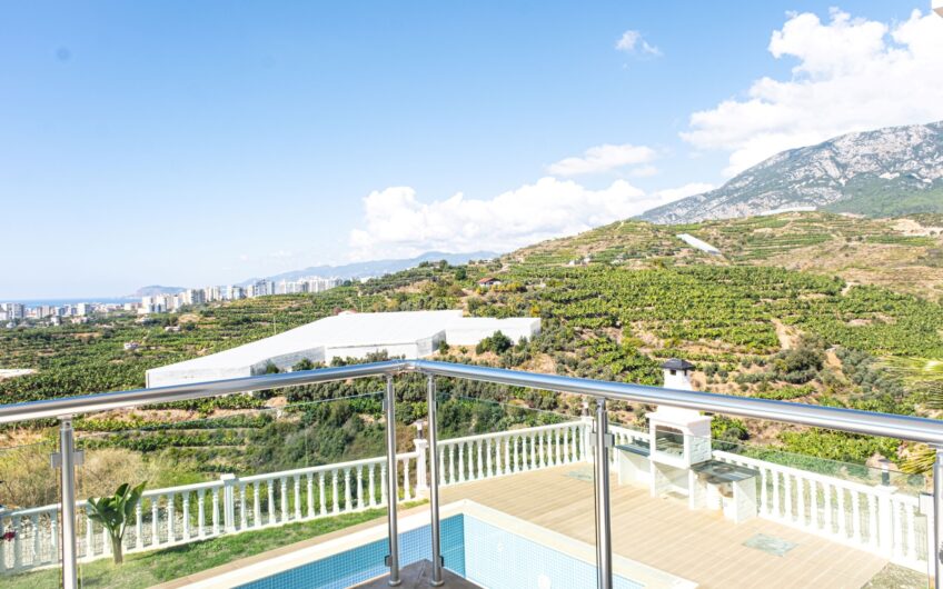 fully furnished detached villa with pool for sale kargicak/alanya